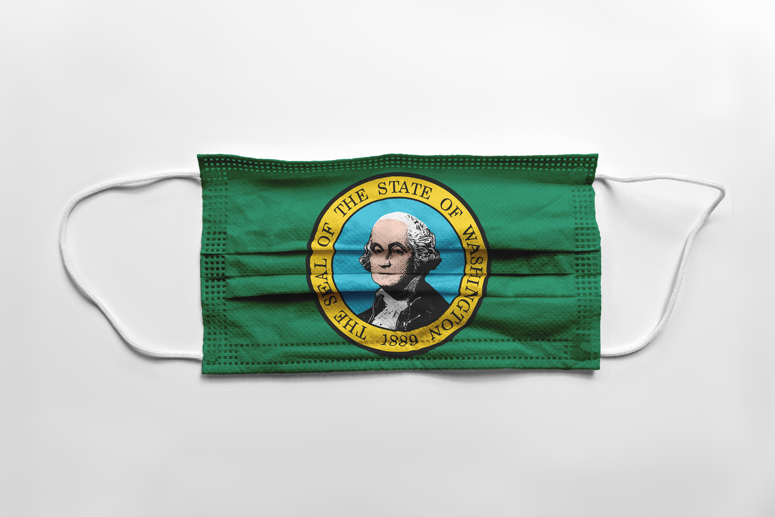 A face mask with the Washington on white background
